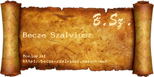Becze Szalviusz névjegykártya
